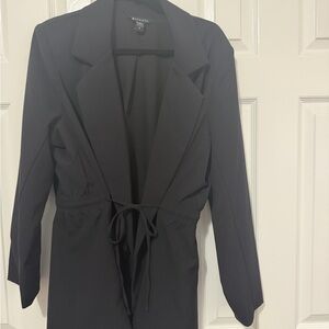 Athleta Black Front Tie Blazer